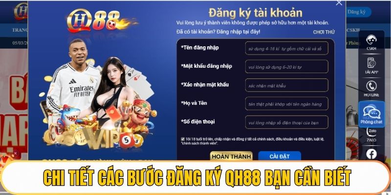 Chi tiết các bước đăng ký QH88 bạn cần biết