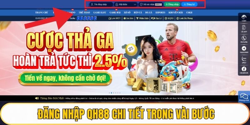 Đăng nhập QH88 chi tiết trong vài bước